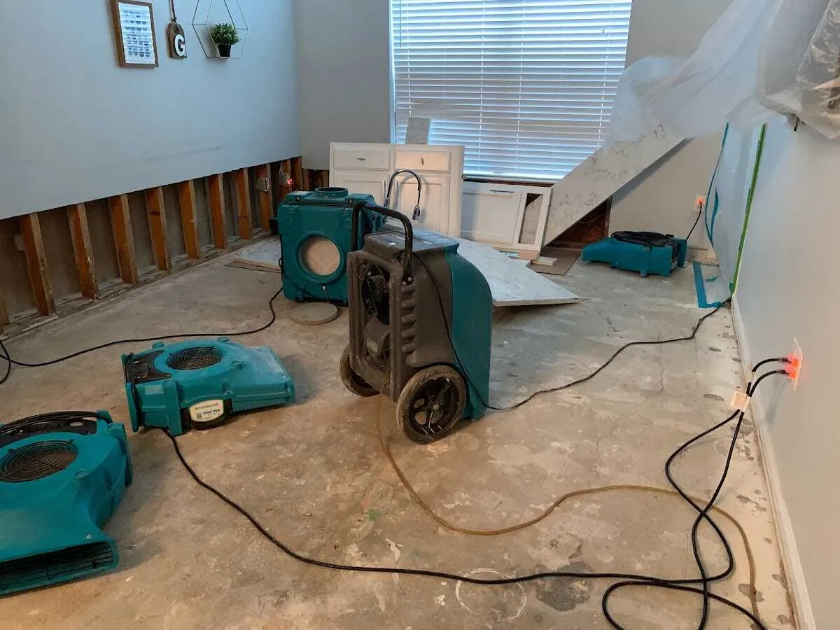 Dehumidifier in flood-cut room for Water Extraction & Removal in Oklahoma City